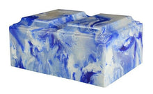 Load image into Gallery viewer, XL Companion Funeral Cremation Urn For Ashes Cultured Onyx Tuscany Blue
