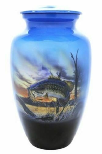 Small/Keepsake 3 Cubic Inch Fisherman's Fantasy Aluminum Cremation Urn for Ashes