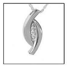 Load image into Gallery viewer, Embedded Stones Sterling Silver Funeral Cremation Urn Pendant w/Chain for Ashes
