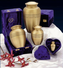 Load image into Gallery viewer, Solid Brass Keepsake &amp; Heart Box, 3 Cubic Inches Funeral Cremation Urn New
