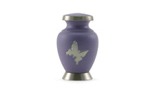 Load image into Gallery viewer, 6 Keepsake Set Purple Butterfly Funeral Cremation Urns Ashes, 5 Cubic Inches ea.
