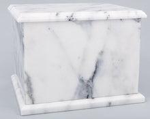 Load image into Gallery viewer, Extra Large 420 Cubic Inches White Natural Marble Companion Cremation Urn
