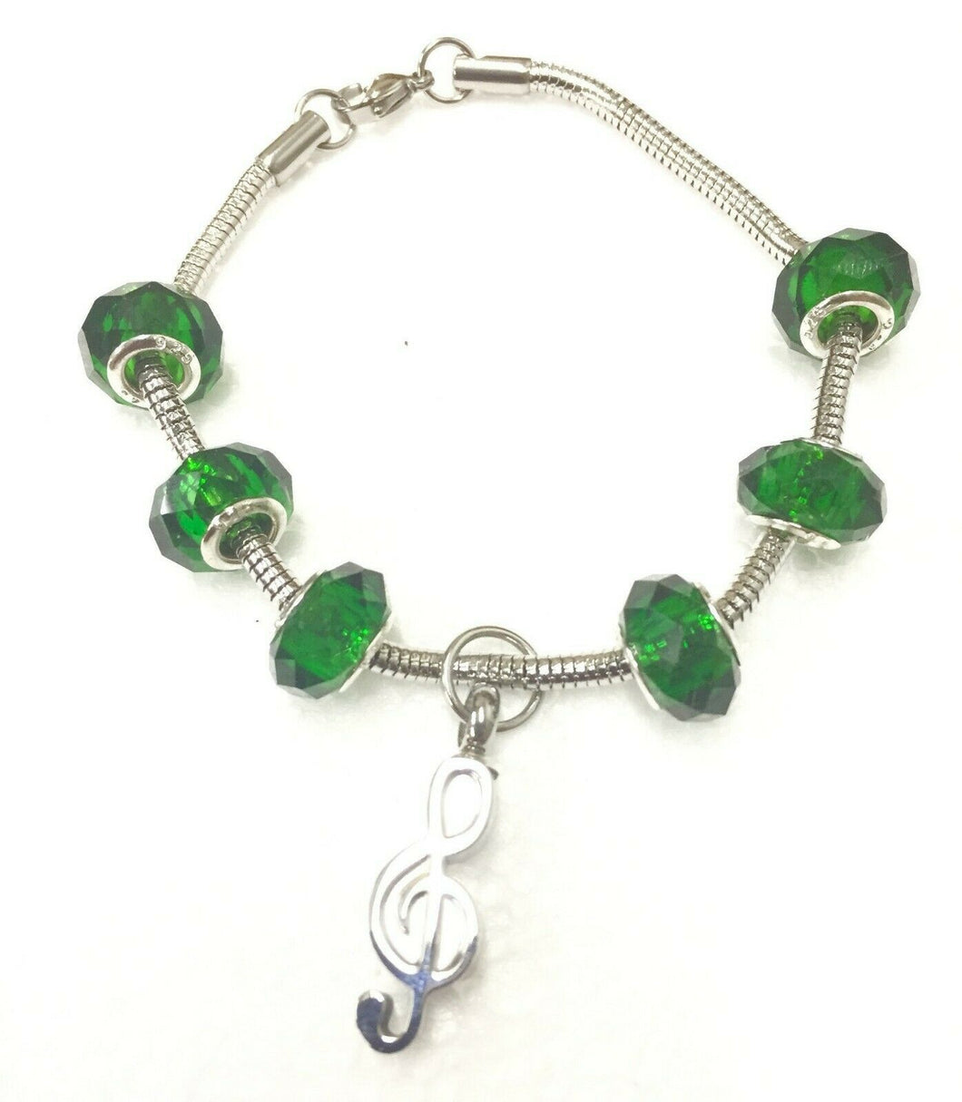 Emerald Green Murano Bead Cremation Bracelet Funeral Cremation Urn for Ashes