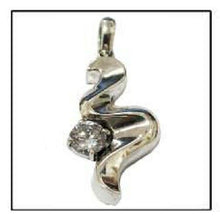 Load image into Gallery viewer, Curvy Diamond Sterling Silver Funeral Cremation Urn Pendant w/Chain for Ashes
