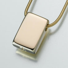 Load image into Gallery viewer, Gold Vermeil Slide Rectangle Memorial Jewelry Pendant Funeral Cremation Urn
