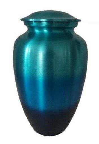 Large/Adult 200 Cubic Inch My Blue Heaven Aluminum Cremation Urn for Ashes