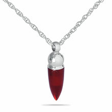 Load image into Gallery viewer, Red &amp; Silver Stainless Steel Pendant/Necklace Funeral Cremation Urn for Ashes
