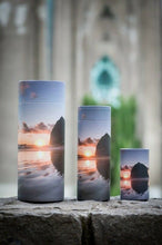 Load image into Gallery viewer, Small/Keepsake 90 Cubic In. Ocean Sunset Scattering Tube Cremation Urn for Ashes
