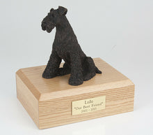 Load image into Gallery viewer, Bronze Airedale Terrier Pet Funeral Cremation Urn Avail 3 Diff Colors &amp; 4 Sizes
