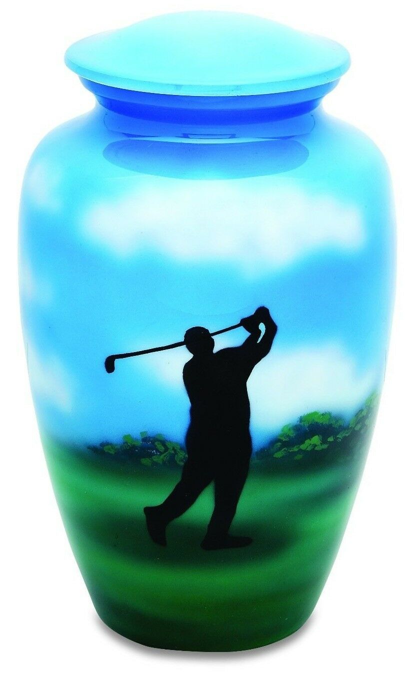 Golfer 210 Cubic Inches Large/Adult Golf Funeral Cremation Urn for Ashes Golfing