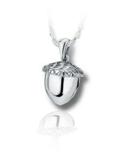 Load image into Gallery viewer, Sterling Silver Acorn Funeral Cremation Urn Pendant for Ashes w/Chain
