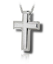 Load image into Gallery viewer, Sterling Silver Large Sand Texture Funeral Cremation Urn Pendant w/Chain
