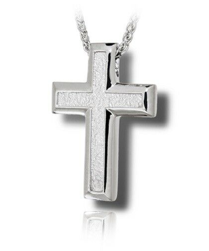 Sterling Silver Large Sand Texture Funeral Cremation Urn Pendant w/Chain