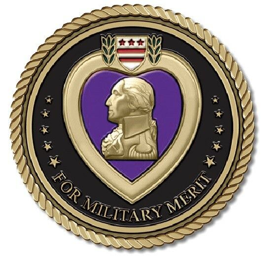 Purple Heart Medallion for Box Cremation Urn/Flag Case - 2 Inch Diameter