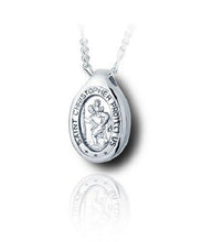 Load image into Gallery viewer, Sterling Silver St. Christopher Funeral Cremation Urn Pendant for Ashes w/Chain
