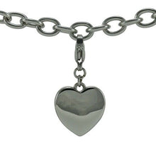 Load image into Gallery viewer, Stainless Steel Charm Bracelet with Heart Charm Funeral Cremation Jewelry
