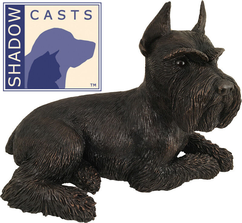 Large 125 Cubic Inches Schnauzer ShadowCasts Bronze Urn for Cremation Ashes