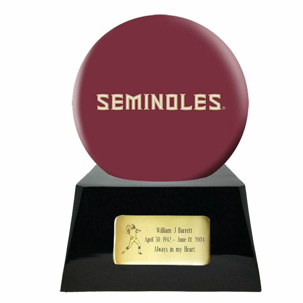Large/Adult 200 Cubic Inch Florida State Seminoles Ball on Cremation Urn Base