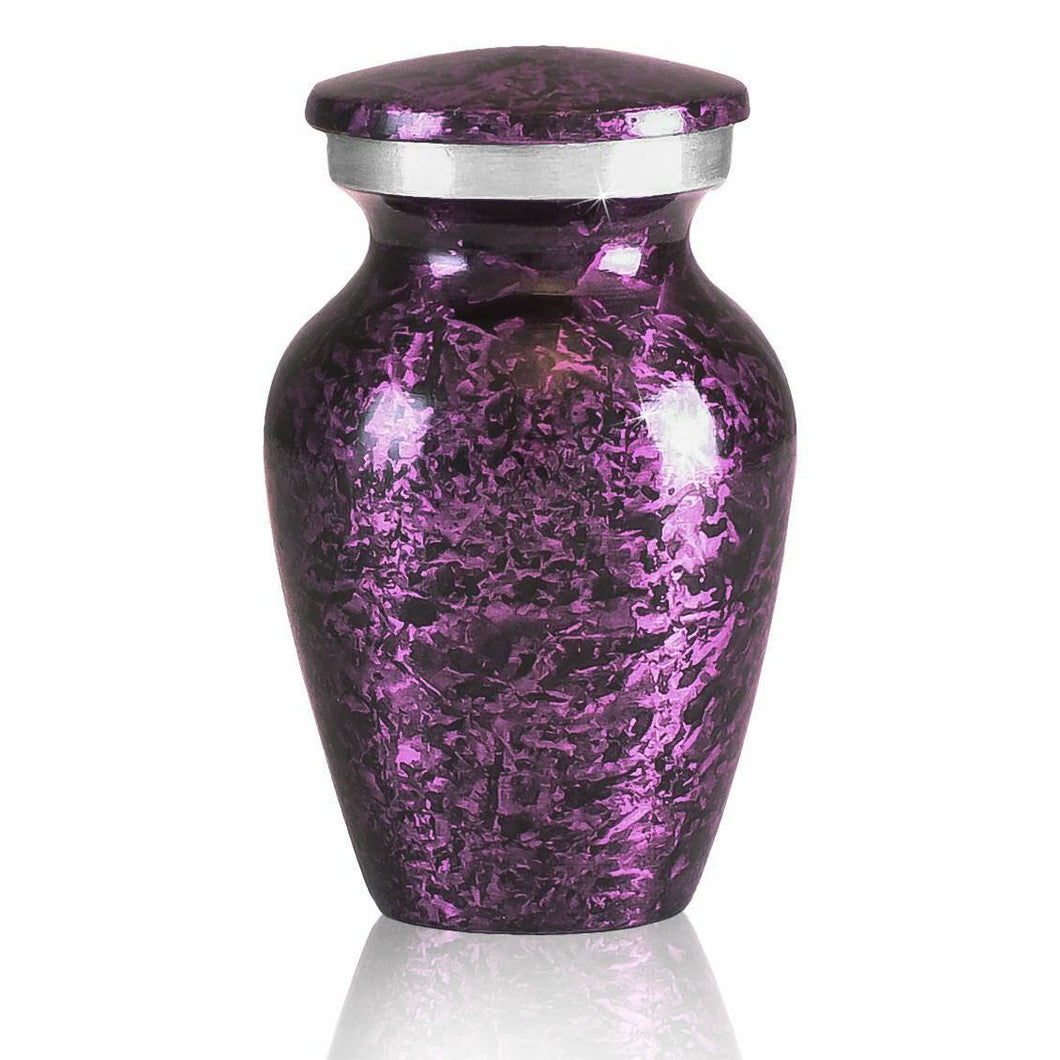 Small/Keepsake 4 Cubic Inches Purple Brass Funeral Cremation Urn for Ashes