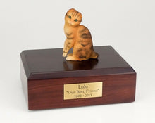 Load image into Gallery viewer, Scottish Fold Brown Cat Figurine Pet Cremation Urn Avail 3 Diff Colors &amp; 4 Sizes
