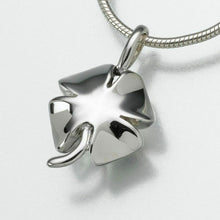 Load image into Gallery viewer, Sterling Silver Four Leaf Clover Memorial Jewelry Pendant Funeral Cremation Urn
