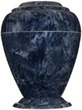 Load image into Gallery viewer, Large 235 Cubic Inch Georgian Vase Midnight Blue Cultured Marble Cremation Urn
