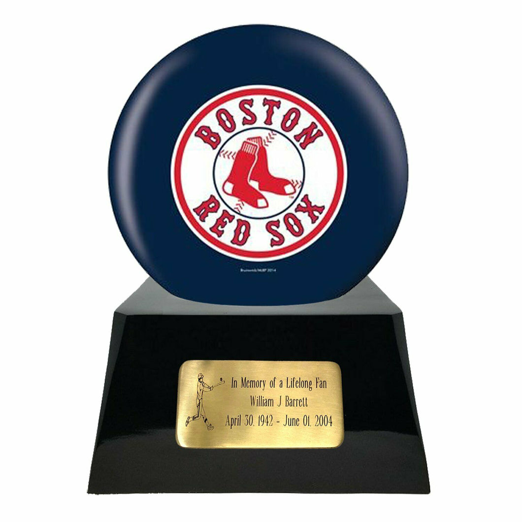 Boston Red Sox Sports Team Adult Metal Baseball Funeral Cremation Urn For Ashes