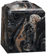 Load image into Gallery viewer, Small/Keepsake 45 Cubic Inch Mission Black Cultured Marble Funeral Cremation Urn
