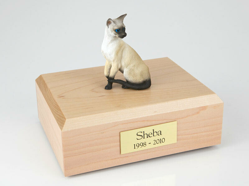 Siamese Cat Figurine Pet Cremation Urn Available in 3 Different Colors & 4 Sizes