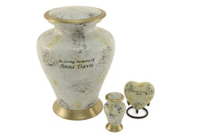 Load image into Gallery viewer, Keepsake Funeral Cremation Urn for ashes,3 Cubic Inches-Glenwood White Marble
