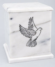 Load image into Gallery viewer, Large/Adult 230 Cubic Inches White Evermore Natural Marble Urn for Ashes
