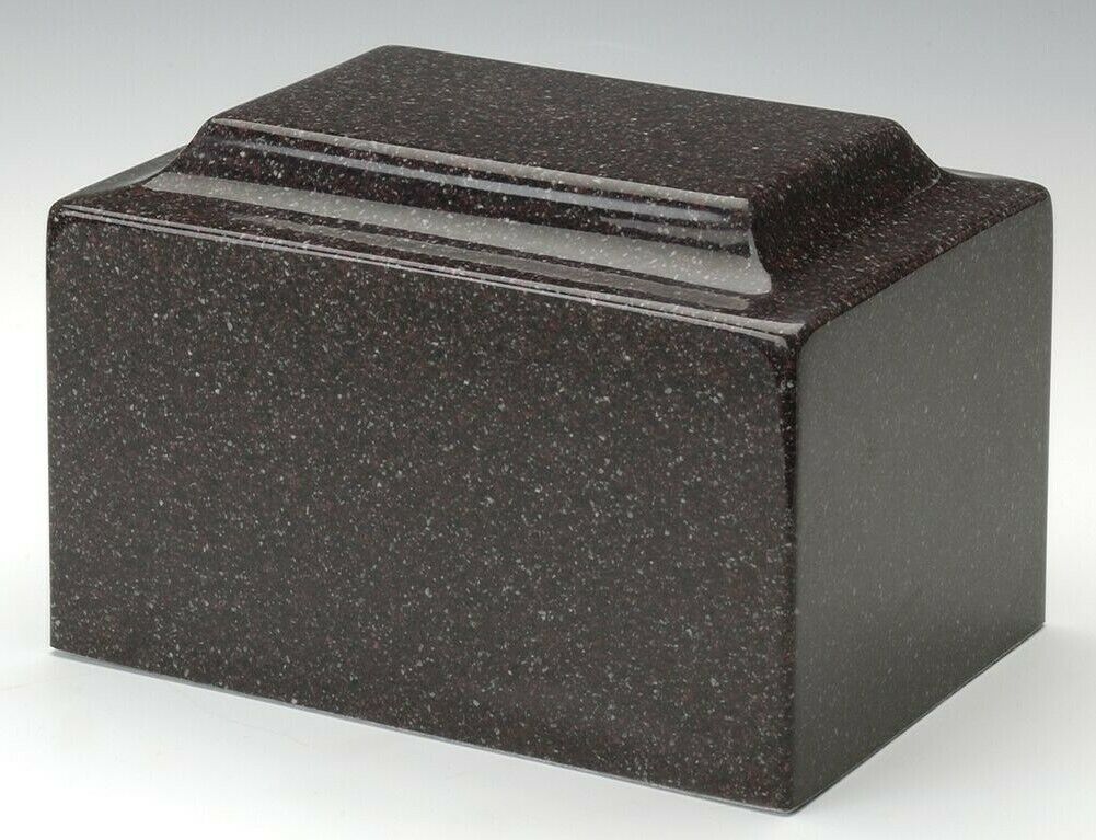 Classic Granite Dark Red Oversized 325 Cubic Inches Cremation Urn TSA Approved