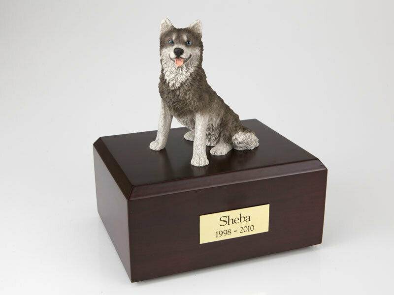 Husky Dog Stand Pet Cremation Urn Available in 3 Different Colors & 4 Sizes
