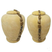 Load image into Gallery viewer, Large/Adult 220 Cubic In. Natural Sand Ocean Pebbles Biodegradable Cremation Urn
