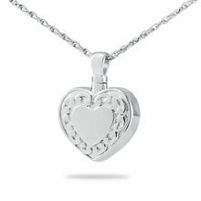Load image into Gallery viewer, Sterling Silver Woven Heart Pendant/Necklace Funeral Cremation Urn for Ashes
