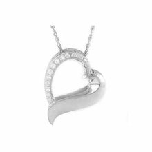 Load image into Gallery viewer, Sterling Silver Crystal Heart Pendant/Necklace Funeral Cremation Urn for Ashes
