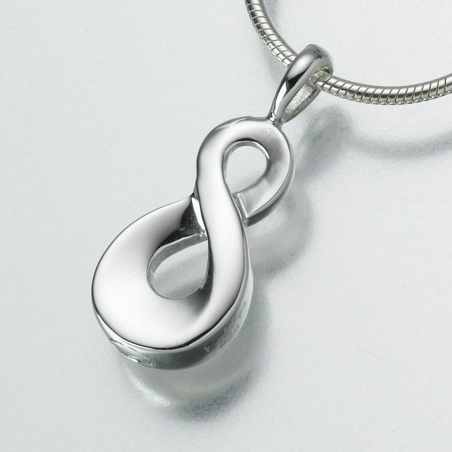 Sterling Silver Infinity Memorial Jewelry Pendant Funeral Cremation Urn