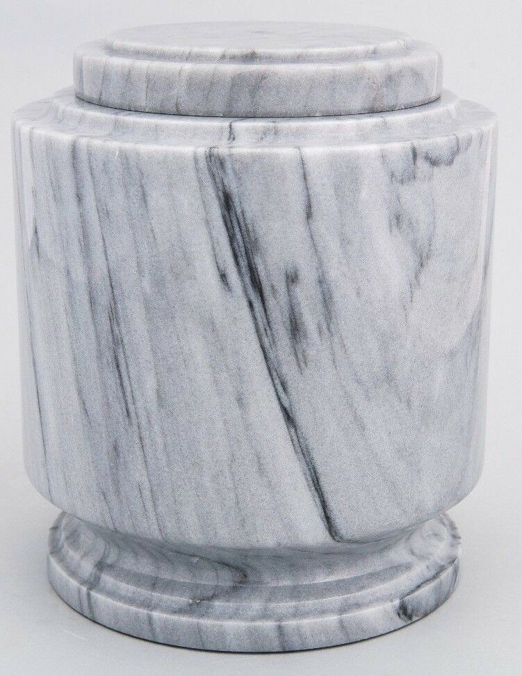 Large/Adult 215 Cubic Inches Gray Estate Natural Marble Urn for Cremation Ashes