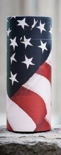 Small/Keepsake 26 Cubic Inch US Flag Scattering Tube Cremation Urn for Ashes