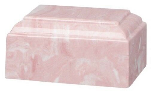 Small/Keepsake 22 Cubic Inch Pink Tuscany Cultured Marble Funeral Cremation Urn