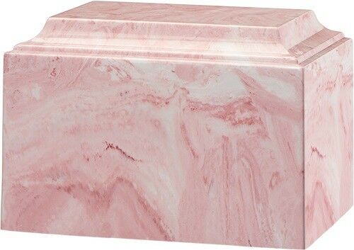 Large/Adult 225 Cubic Inch Tuscany Pink Cultured Marble Cremation Urn for Ashes