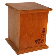 Load image into Gallery viewer, Large/Adult Cherry 220 Cubic Inch Lighthouse Funeral Cremation Urn- Made in USA
