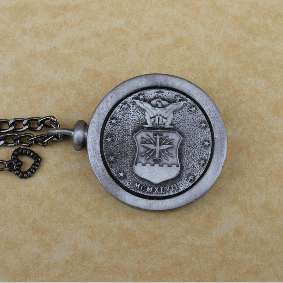 Pewter Keepsake Memory Charm Cremation Urn with Chain - Air Force