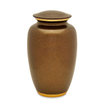 Load image into Gallery viewer, Set of Brown &amp; Gold Aluminum Cremation Urns for Ashes - Adult &amp; 4 Keepsakes
