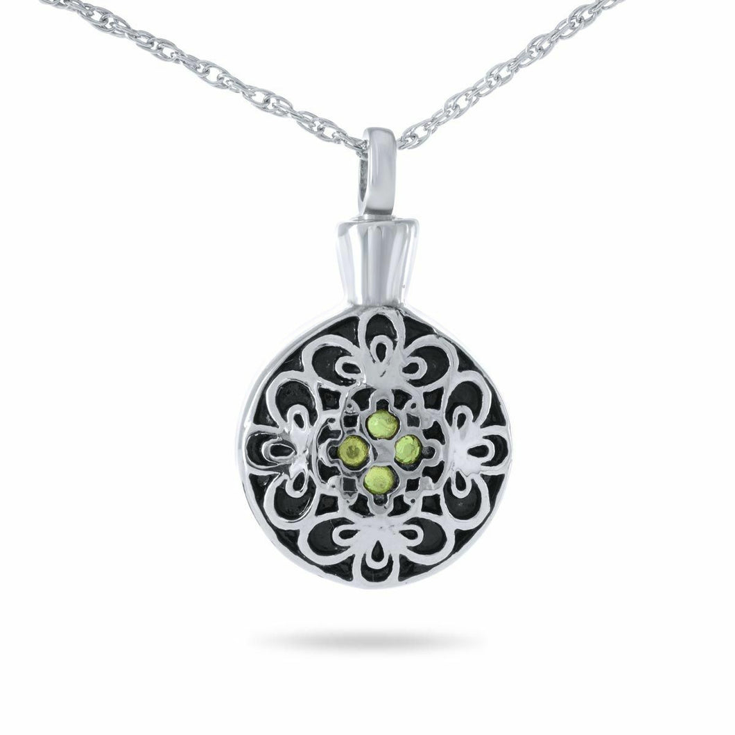 Spring Floral Stainless Steel Pendant/Necklace Funeral Cremation Urn for Ashes