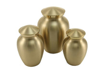 Load image into Gallery viewer, Small/Keepsake Classic Pet Brass Funeral Cremation Urn, 40 Cubic Inches
