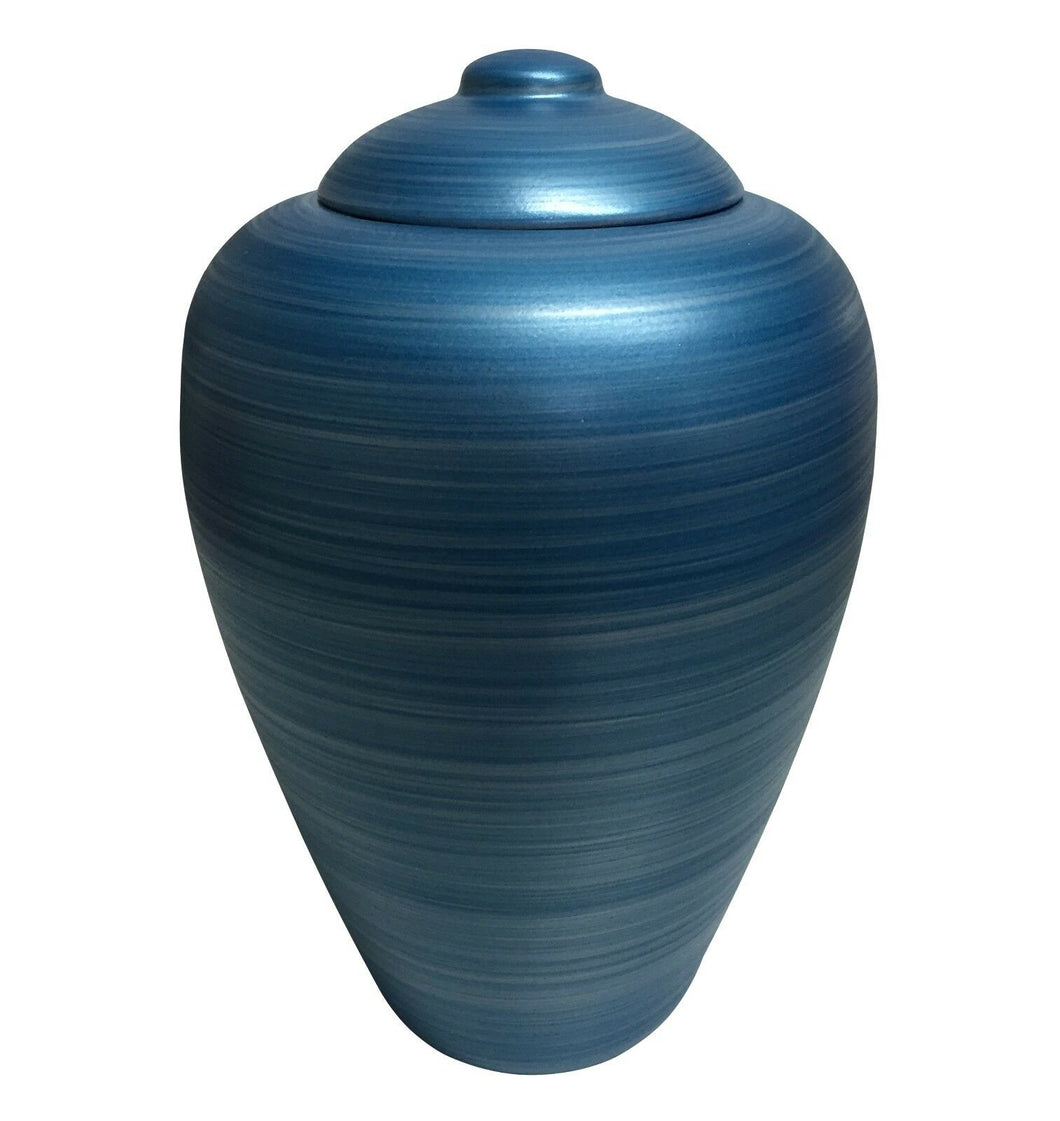 Biodegradable, Adult Blue Classic Sand and Gelatin Funeral Cremation Urn