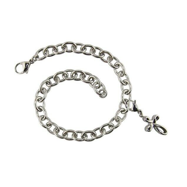 Stainless Steel Bracelet with Infinity Cross Funeral Cremation Jewelry For Ashes