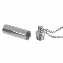 Load image into Gallery viewer, Cylinder Stainless Steel Pendant/Necklace Funeral Cremation Urn for Ashes
