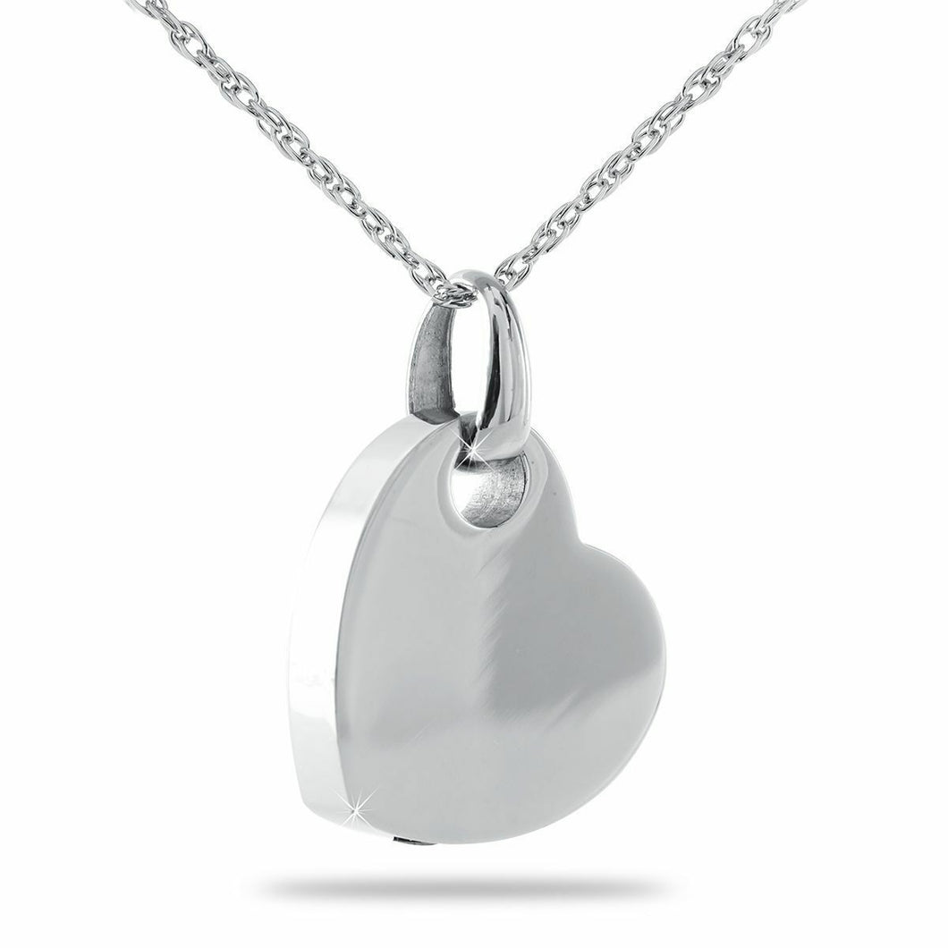 Brass & Sterling Silver Love Heart Pendant/Necklace Cremation Urn for Ashes